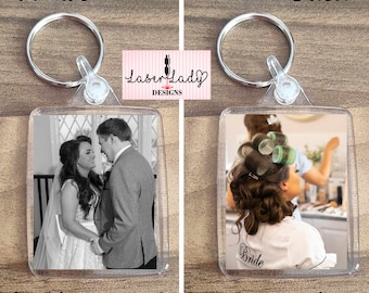Personalised custom printed photo keyring key chain fob 35mm x 45mm Mothers Day Fathers Day Christmas Gift Double Sided Photo Insert / Blank