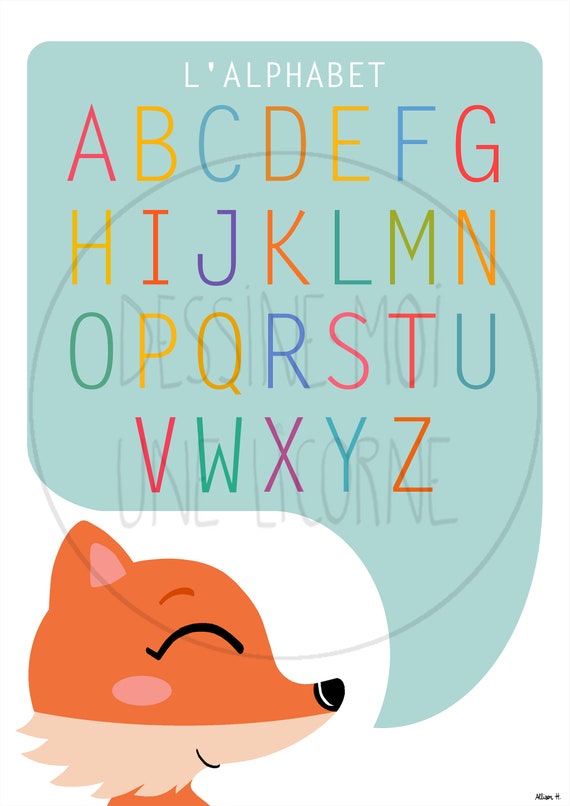 Kit 6 Affiches Pdf Alphabet Chiffres Couleurs Etsy