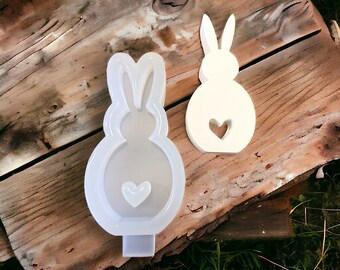 Moule en silicone lapin rond avec coeur - moule de coulée - Pâques - moulage - moule - Pâques