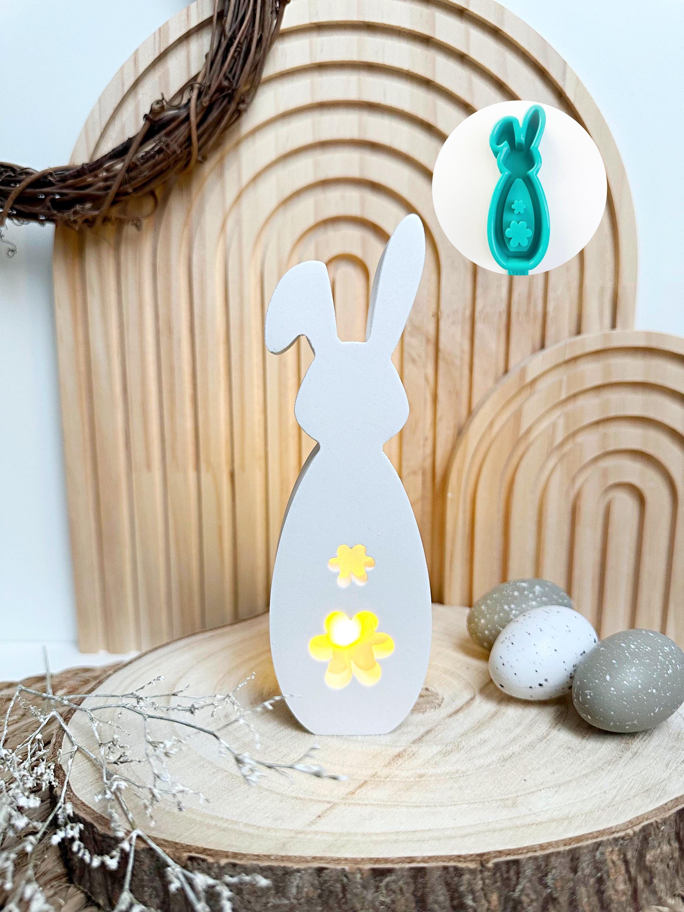 2 stampi pasquali per conigli, uova di Pasqua e conigli, stampi in silicone per carote e conigli, per cupcake, cioccolato, dolci, decorazioni per biscotti