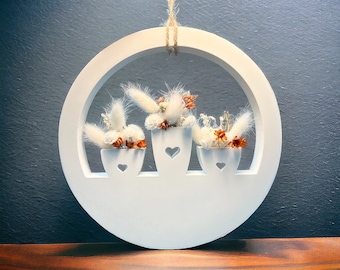 MOULE EN SILICONE - couronne avec vases - boucle - moule de coulée - moule - moule de coulée - DIY - moule de coulée - couronne de porte - évidement pour fleurs