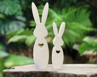 Silicone mold of a standing rabbit with a heart - casting mold - Easter - casting - mold - Easter