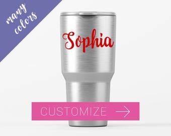 Name on Yeti Tumbler, Name Decals for Yeti Cups, Decal Stickers for Yeti Tumbler, Yeti Accessories, Vinyl Stickers for water bottle