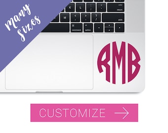 Monogram Decal for Laptop, Computer Monogram Decal, Laptop Stickers, Decal for Laptop, Macbook Monogram decal