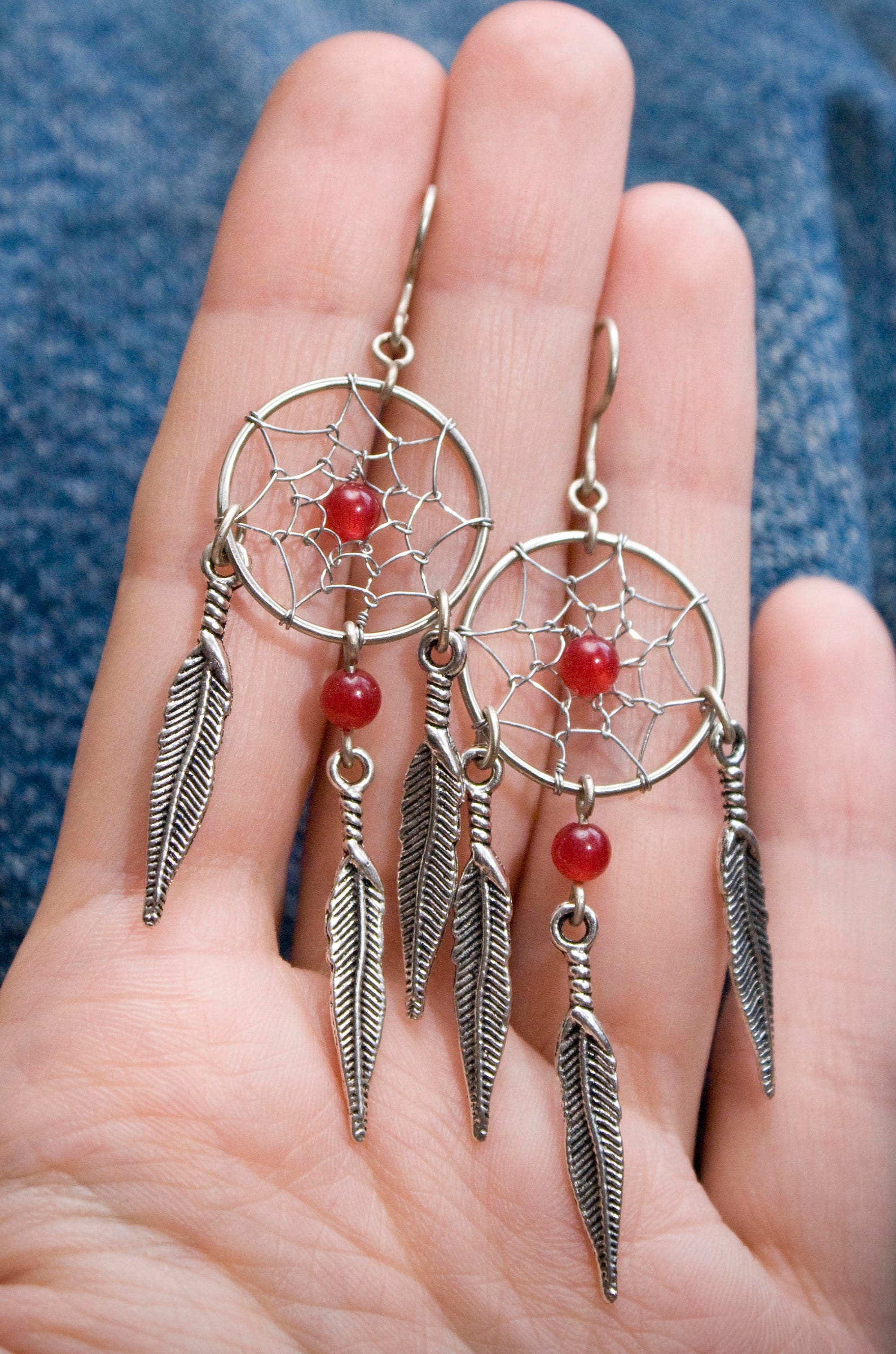 Dream catcher earrings Dreamcatcher jewelry Copper earrings Etsy