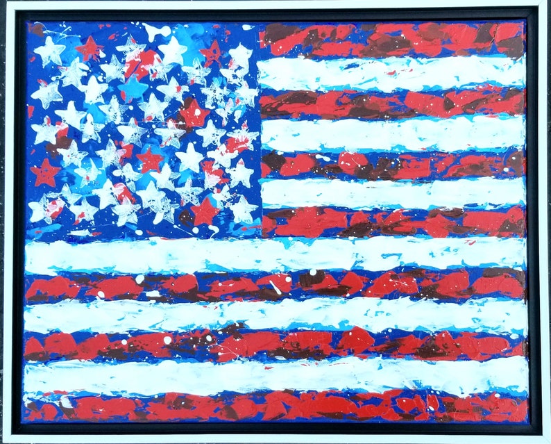 american-flag-usa-original-abstract-painting-on-canvas-16x20-etsy