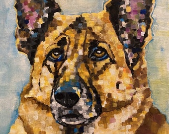 Paint My Dog - Pet Portrait - Original Art Acrylic Abstract Painting on Canvas - MADE TO ORDER - Custom