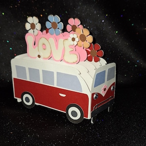 Hippie Van 3D Pop Up Grußkarte