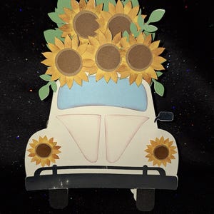 Cartão de felicitações pop-up 3D Sunflower VW