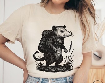 Opossum Shirt | Backpacking Animal Tee | Funny Hiking T Shirt | Cute Hiker TShirt | Trail Life Clothing | Trekking Opossum Gift
