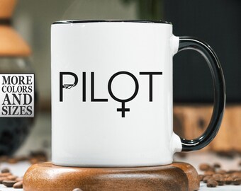 Female Pilot Mug, Female Pilot Gifts, Aviation Mug, Aviation Gifts, Girl Pilot, Woman Pilot, Airplane Mug, Women Aviation, Women in Aviation