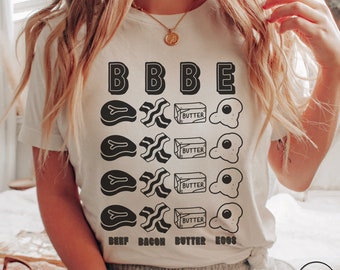 BBBE Carnivore Diet TShirt | Meat Lover Gift | Carnivore Shirt | Meat T Shirt | Beef Butter Bacon Eggs Tee | Carnivore Gift
