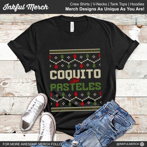 Puerto Rican Christmas Shirt, Coquito And Pasteles Puerto Rico TShirt, Christmas in Puerto Rico T Shirt Souvenir, Navidades Boricuas Tee