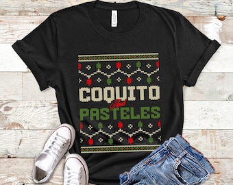 Puerto Rican Christmas Shirt, Coquito And Pasteles Puerto Rico TShirt, Christmas in Puerto Rico T Shirt Souvenir, Navidades Boricuas Tee