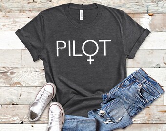 Female Pilot Shirt, Woman Pilot Gifts, Female Aviator, Female Pilot Gift, Airplane Pilot Gifts, Female Aviation
