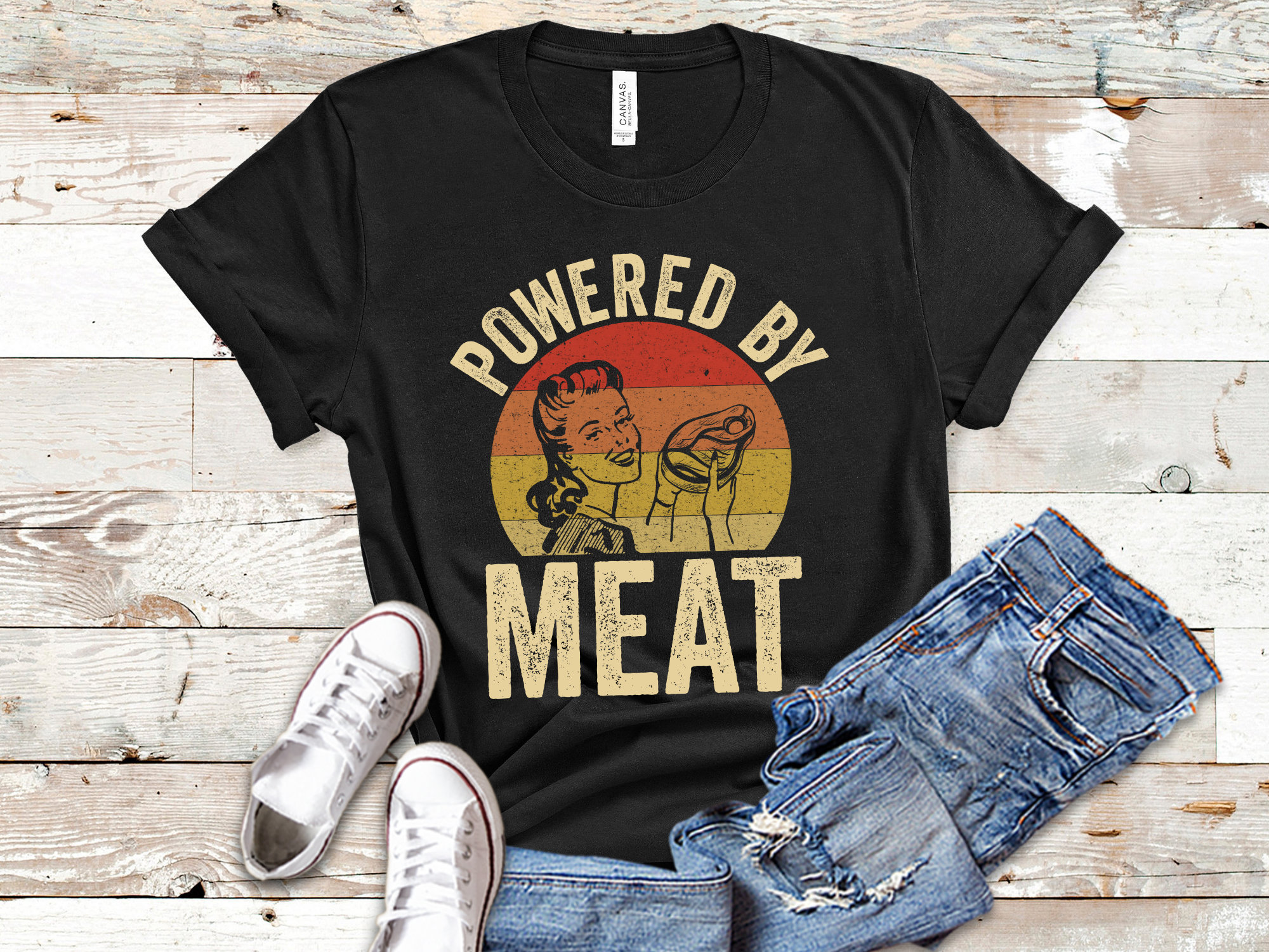 Carnivore Shirt | Powered by Meat Tshirt | Meat Shirt | Steak