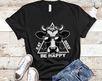 Carnivore Shirt, Carnivore Diet TShirt, Carnivore Gift, Eat Beef Be Happy, Beef Lover T Shirt, Meat Lovers Tee