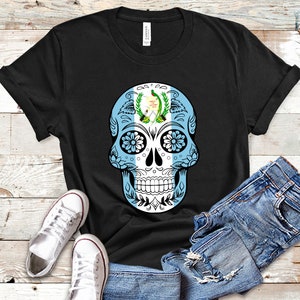Guatemalan Flag Shirt, Guatemala Gifts, Guatemala Sugar Skull TShirt, Guatemalan Tee