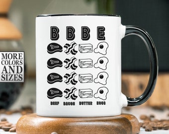 BBBE Coffee Mug | Carnivore Lifestyle Gifts | Carnivore Gift Cup | Carnivore Diet Mug | Bacon Butter Beef Eggs