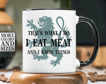 Carnivore Mug, Meat Lover Gift, Carnivore Gift, I Eat Meat Mug, Carnivore Diet, Carnivore Lion Mug, Gift for Meat Eater, Gift for Carnivore