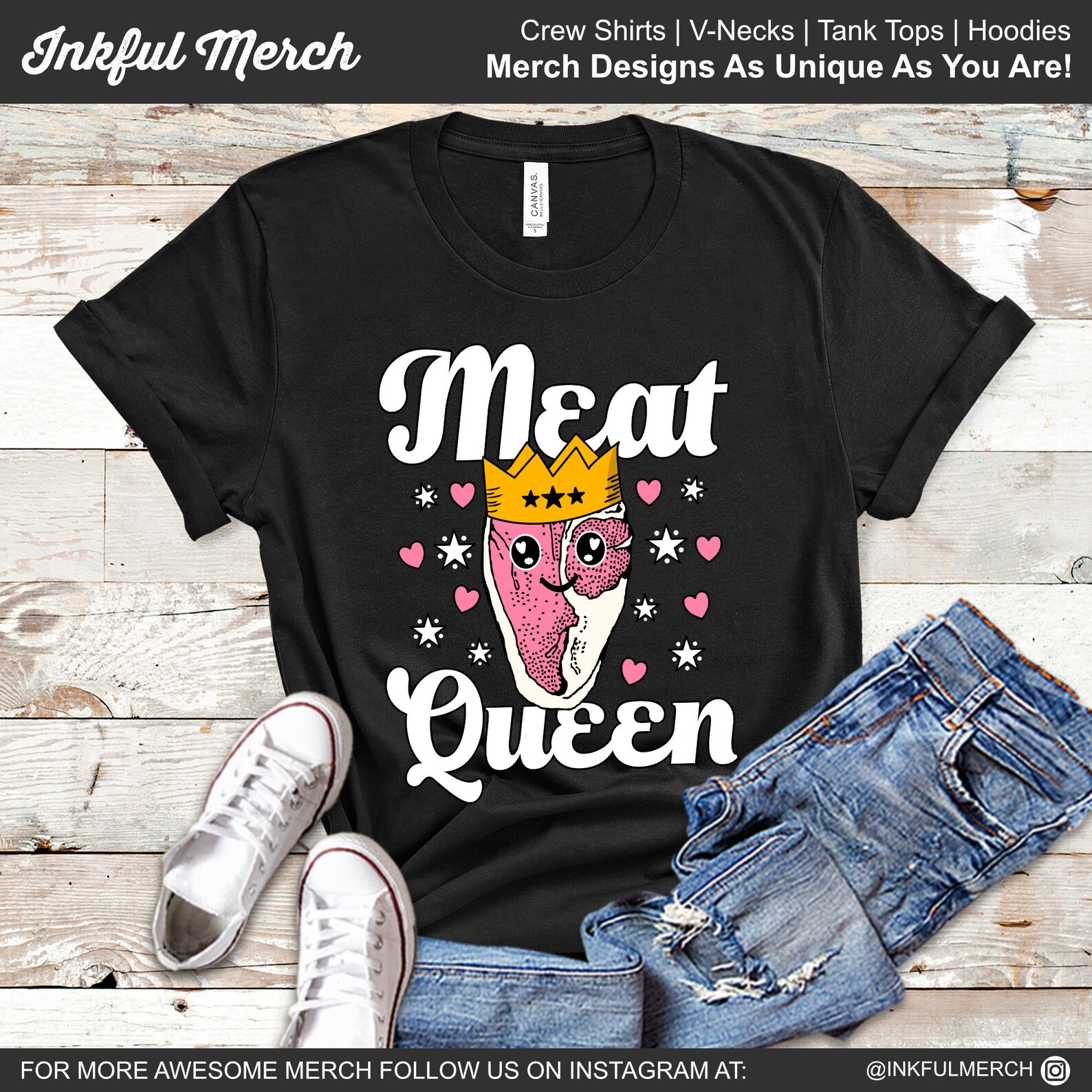 Kawaii Meat Queen Shirt, Carnivore Tshirt, Meat Lovers Gift, Carnivore