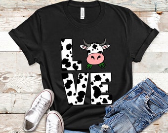 Blusa De Manga Corta Para Mujer, Estilo Casual, Con Estampado De Vaca, Cuello En V, Holgada, Para Verano, Suave, Cómoda, Negro, S