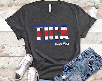 Costa Rica Flag Tica Shirt, Costa Rican Shirt, Pura Vida Shirt, Costa Rica Gift, Bandera Costa Rica