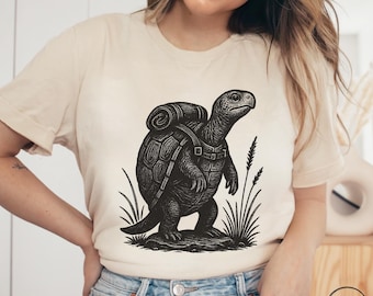 Hiking Turtle T-Shirt: Camping Gift for Hikers