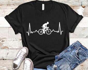Cyclist Heartbeat Funny Cycling Shirt Women Men Gifts