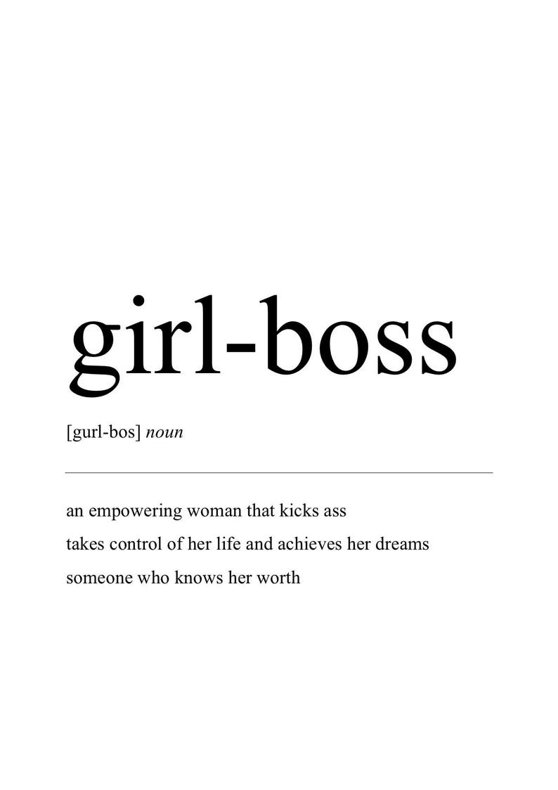 girl boss definition print digital download printable etsy