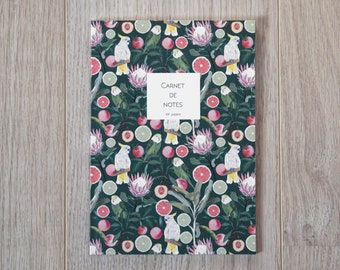 Cahier "Rio", cahier, carnet, carnet de notes, carnet A5, gift, papeterie, papeterie, carnet de voyage, carnet de recette, perroquet