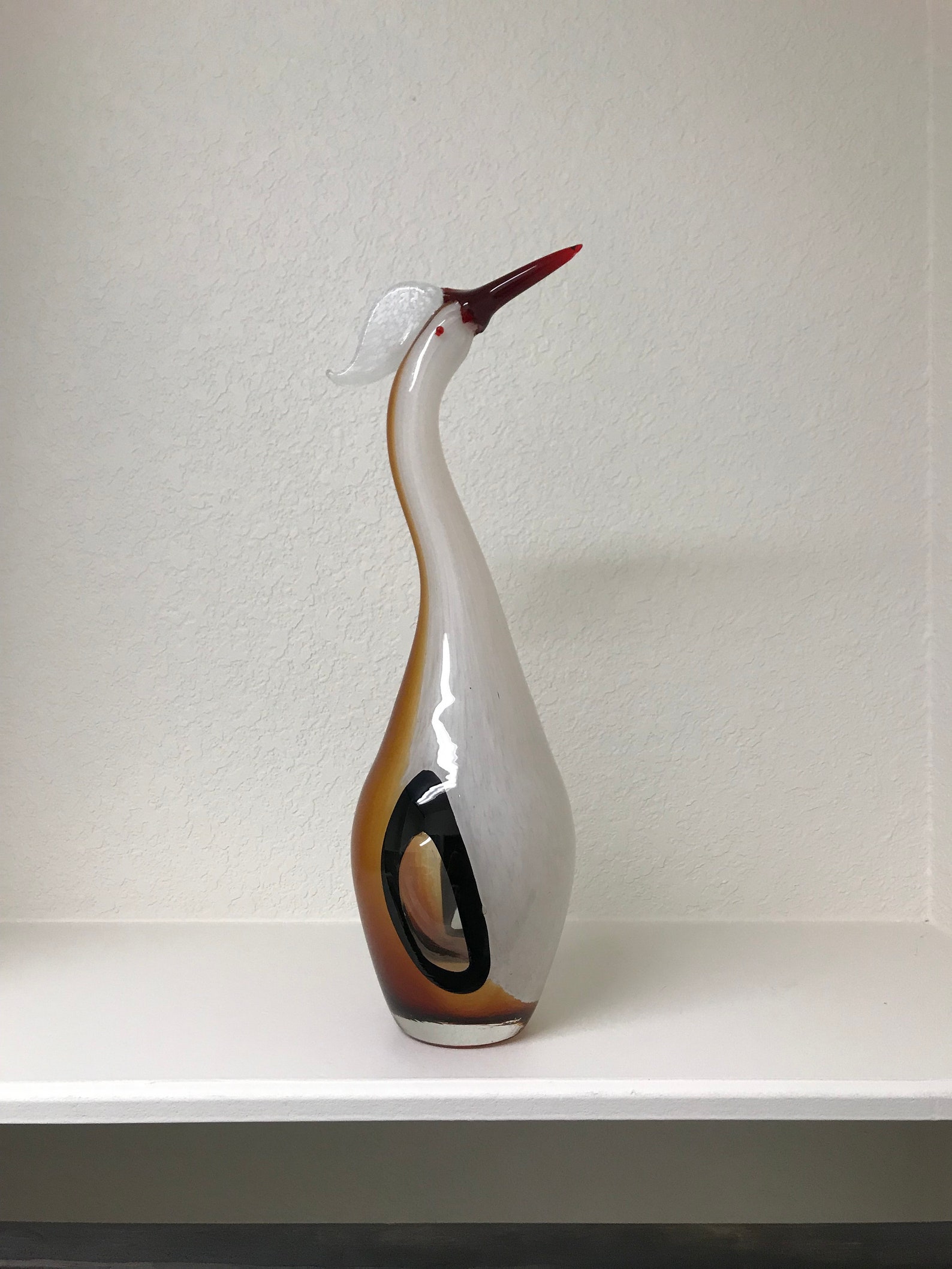 Hand Blown Glass Crane Etsy