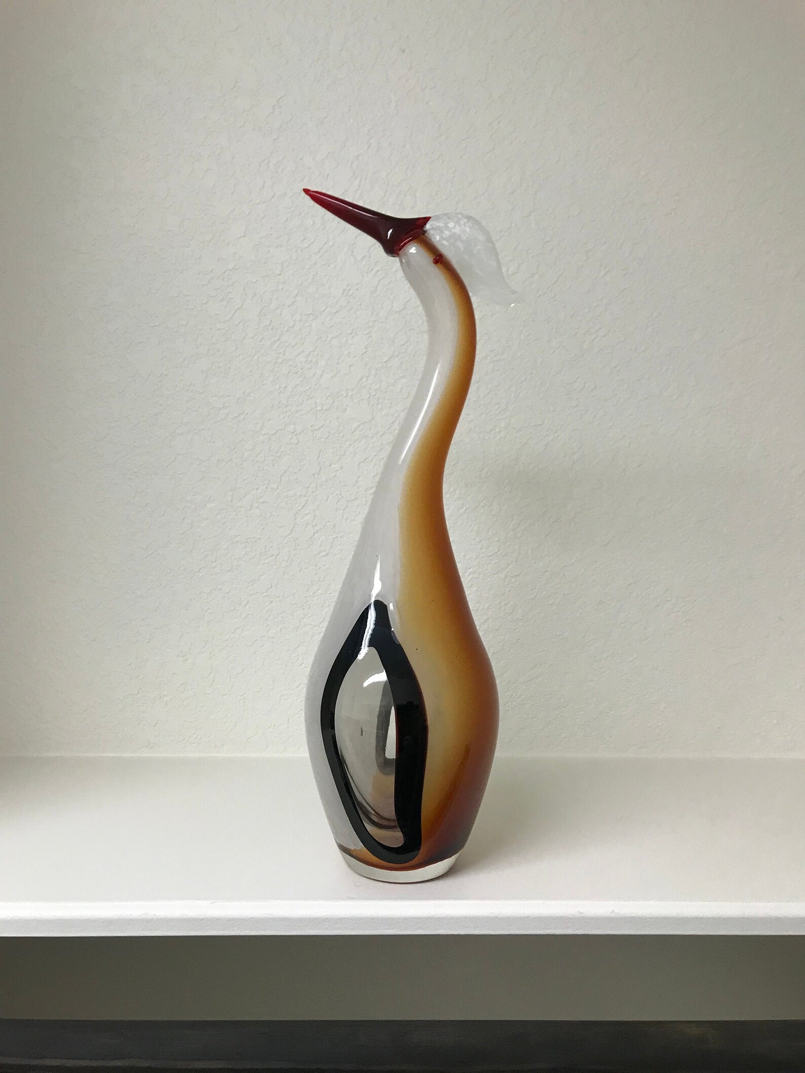 Hand Blown Glass Crane Etsy