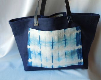 Indigo Shibori tote bag