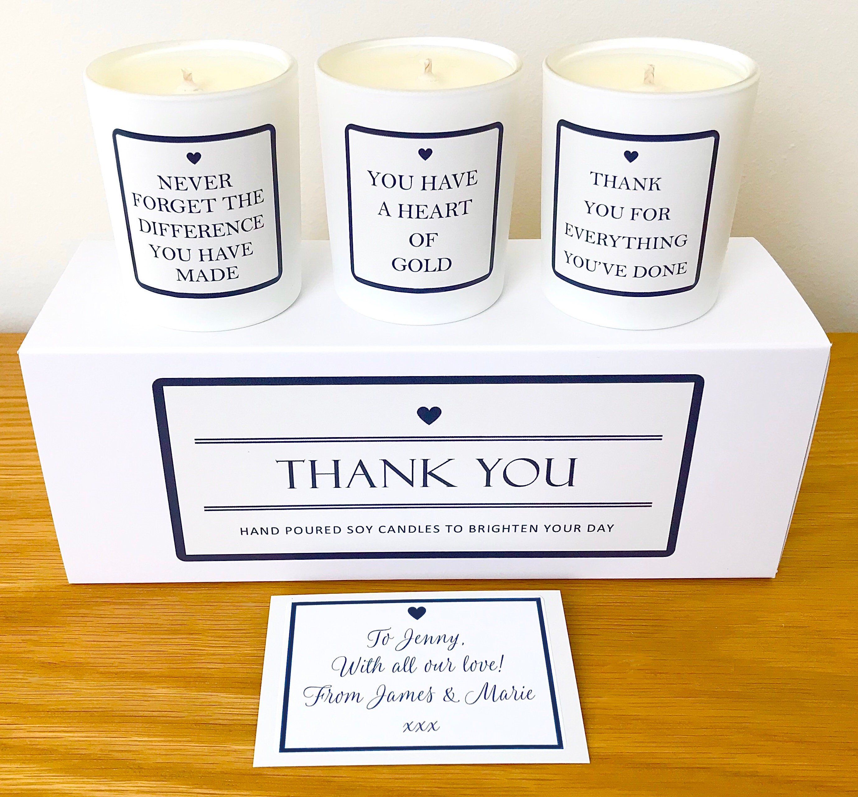 Thank You Gift Candle gift set Thank You Candle Candle Etsy