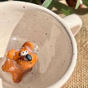 Cute Grizzly Bear Peek-a-Boo Mug - Handmade Ceramic Cup for Happy Mornings, Gift for Bear Lovers