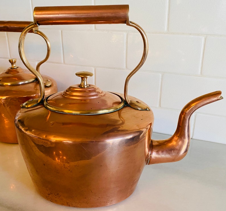 Antique Copper Tea Kettle Etsy