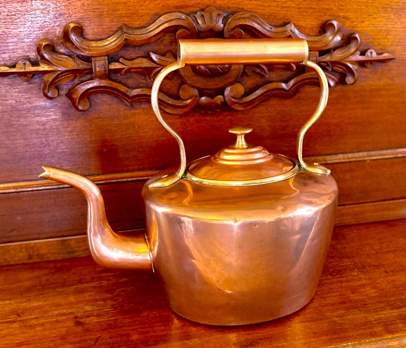 Antique Copper Tea Kettle Etsy