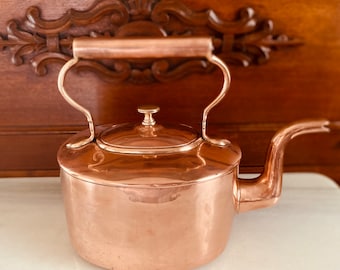 Antique Georgian Oval Copper Tea Kettle