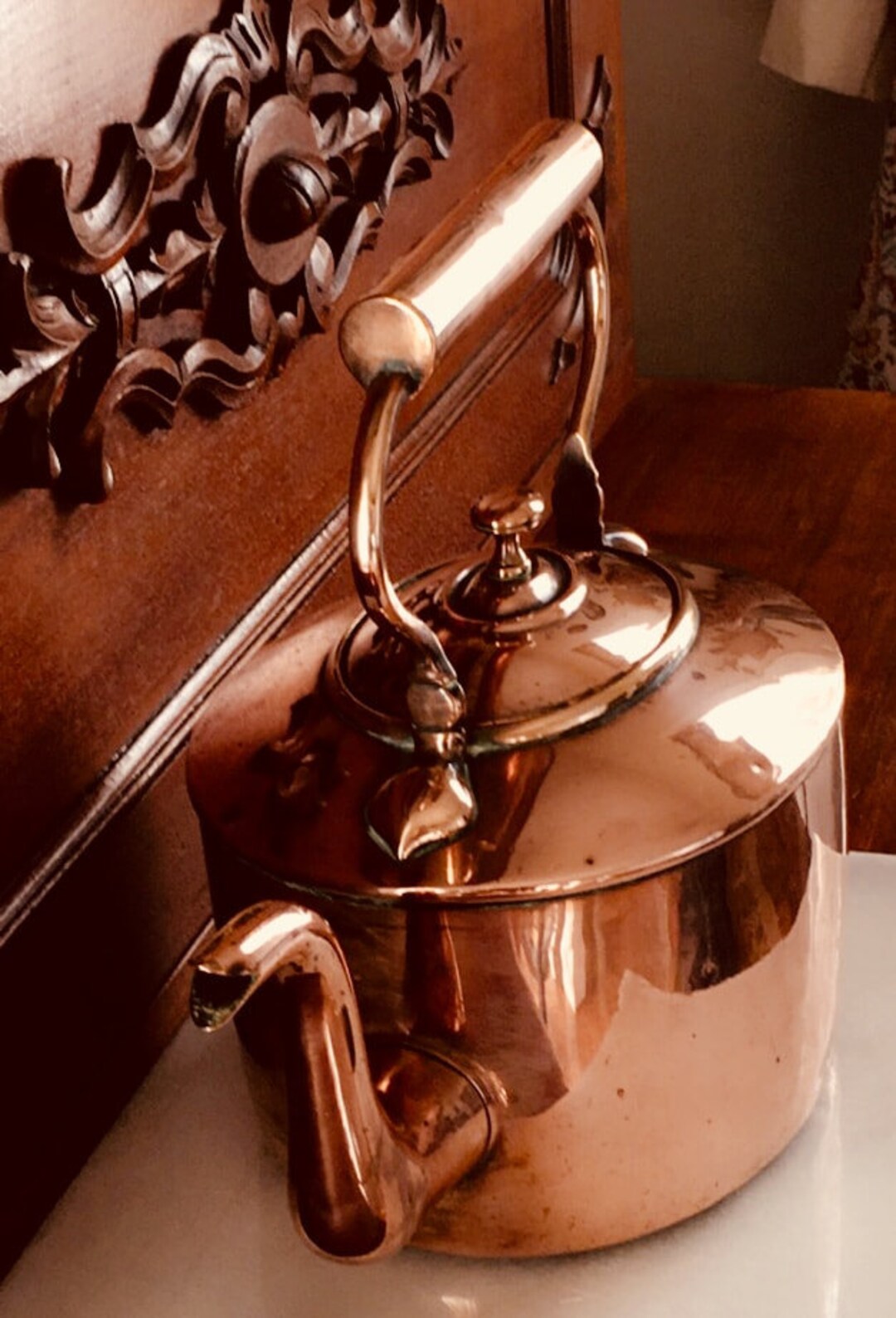 Antique Copper Tea Kettle Etsy