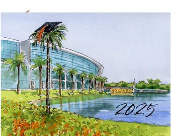 University of Miami Hurricanes 2025 Graduation gift Watercolor Print for the student, graduate or alumni