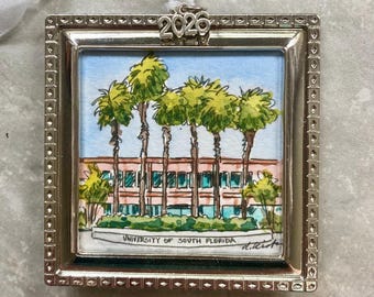 USF University of South Florida Christmas Ornament, Graduation Gift,