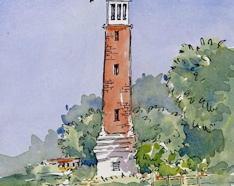 Alabama Crimson Tide Denny Chimes Watercolor Graduation Print