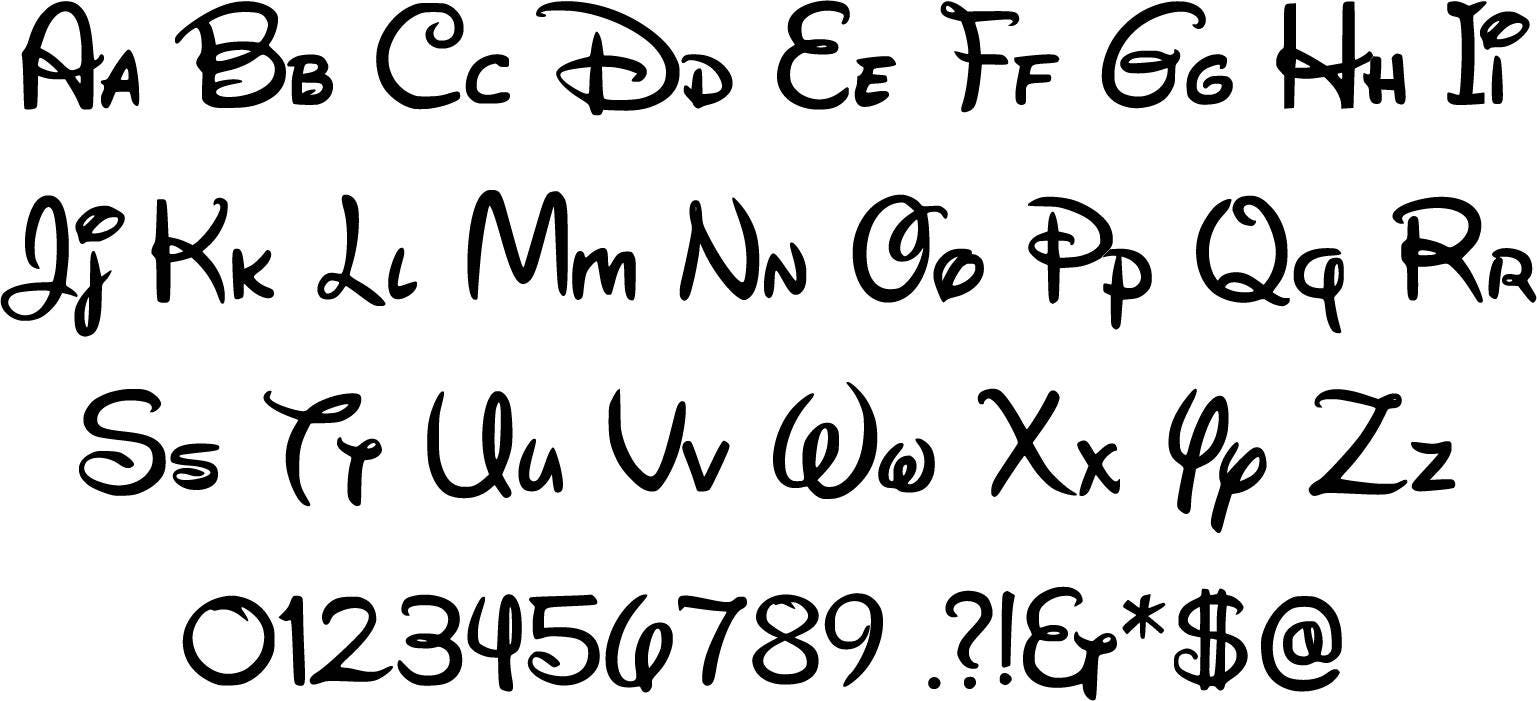 Disney SVG File Font