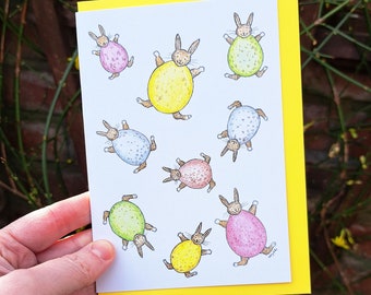 Carte de Pâques mini oeufs de lapin