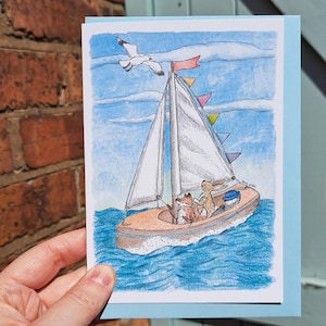 We Are Sailing greetings card