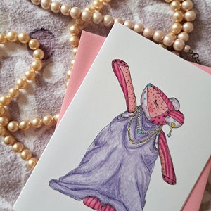 Bella the Patchwork Bear card