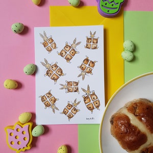 Hot Cross Bunnies Easter card
