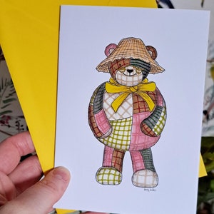 Gerald the Patchwork Bear card