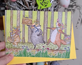 Woodland Parade Easter card